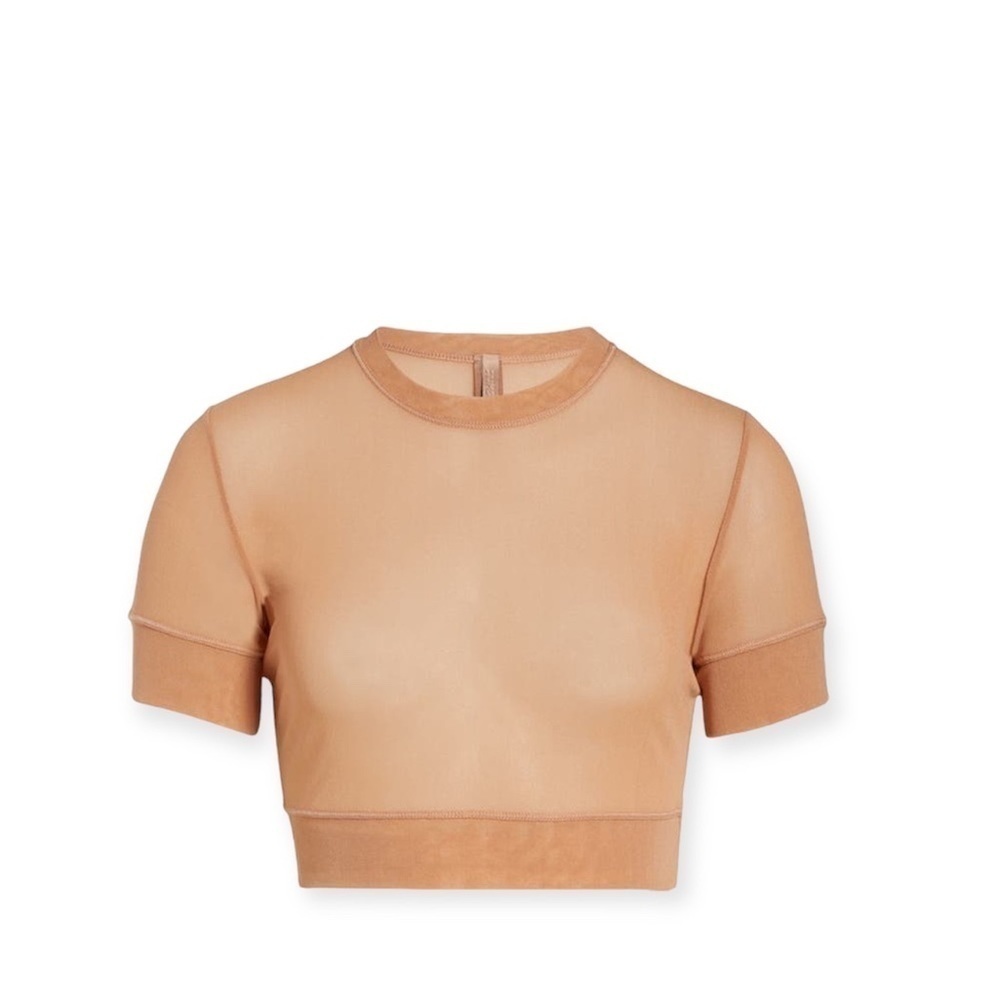 SKIMS Clay Summer Mesh Crop T-Shirt Sz. S​​​​​​​​​​